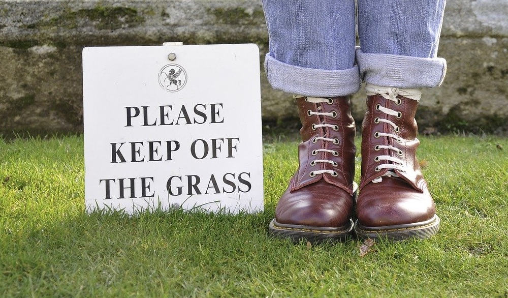 Walking on grass