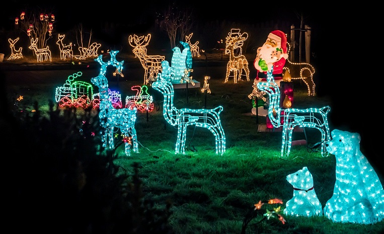 christmas decorations in the garden